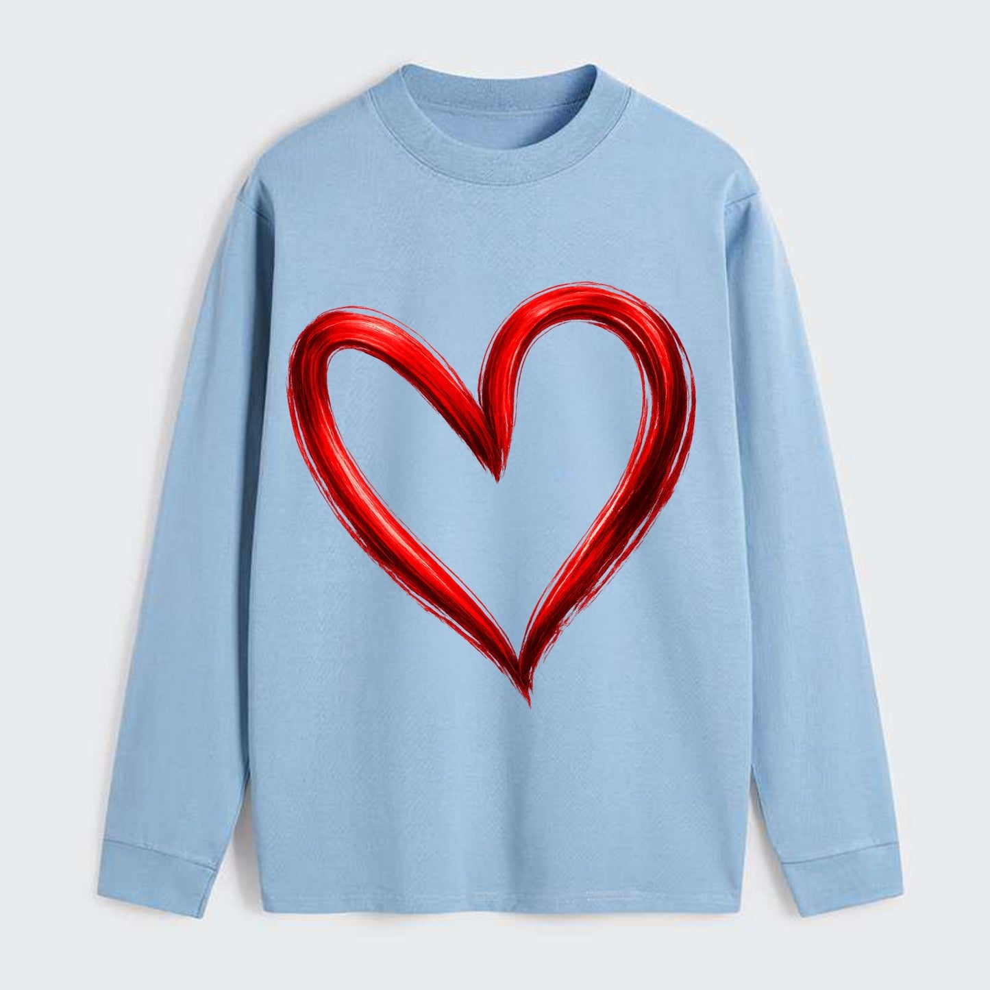 Love Heart - Classic Long Sleeve Shirt - Light Blue
