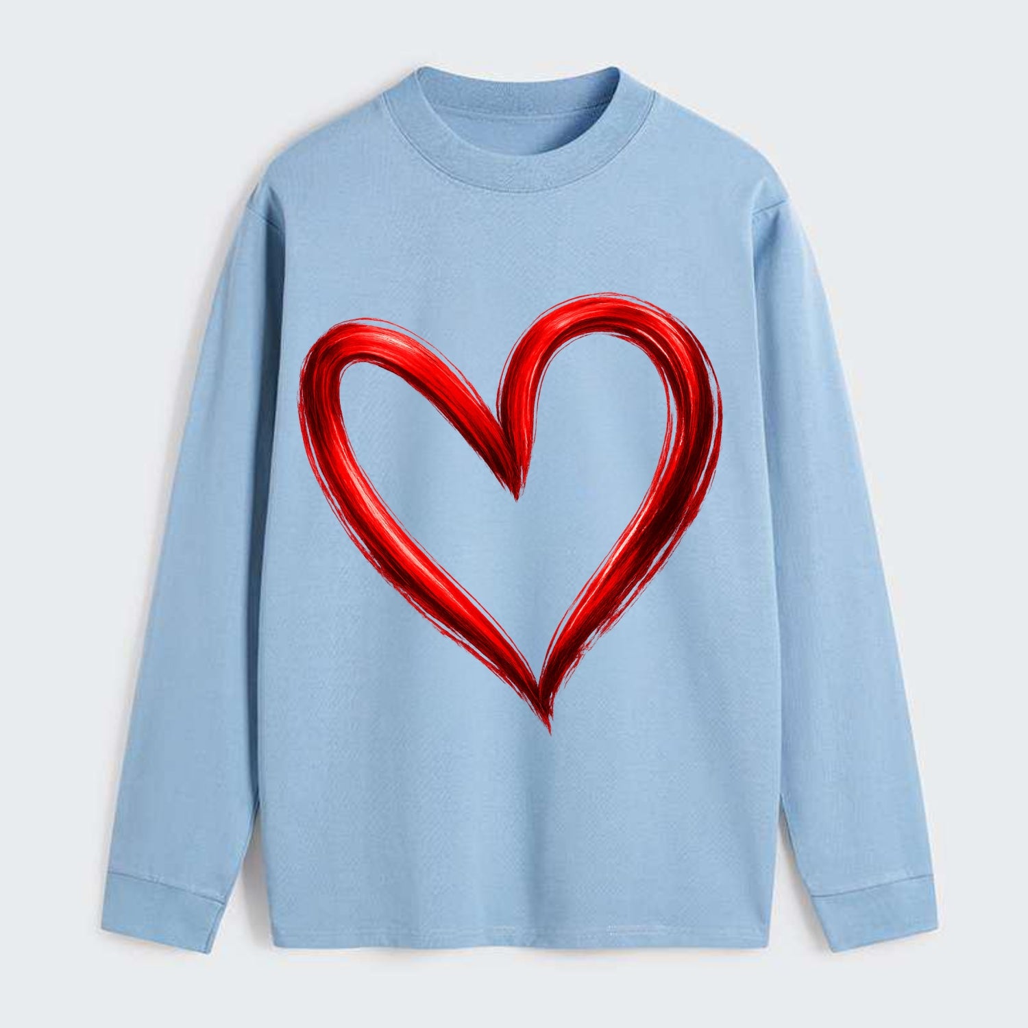 Love Heart - Classic Long Sleeve Shirt - Light Blue