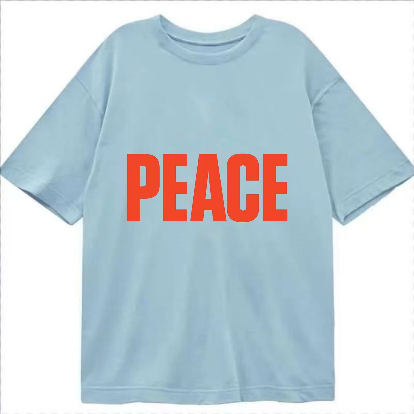 Bold typography design - "PEACE" - inner calm, tranquility, serenity - Classic T-shirt - Light Blue