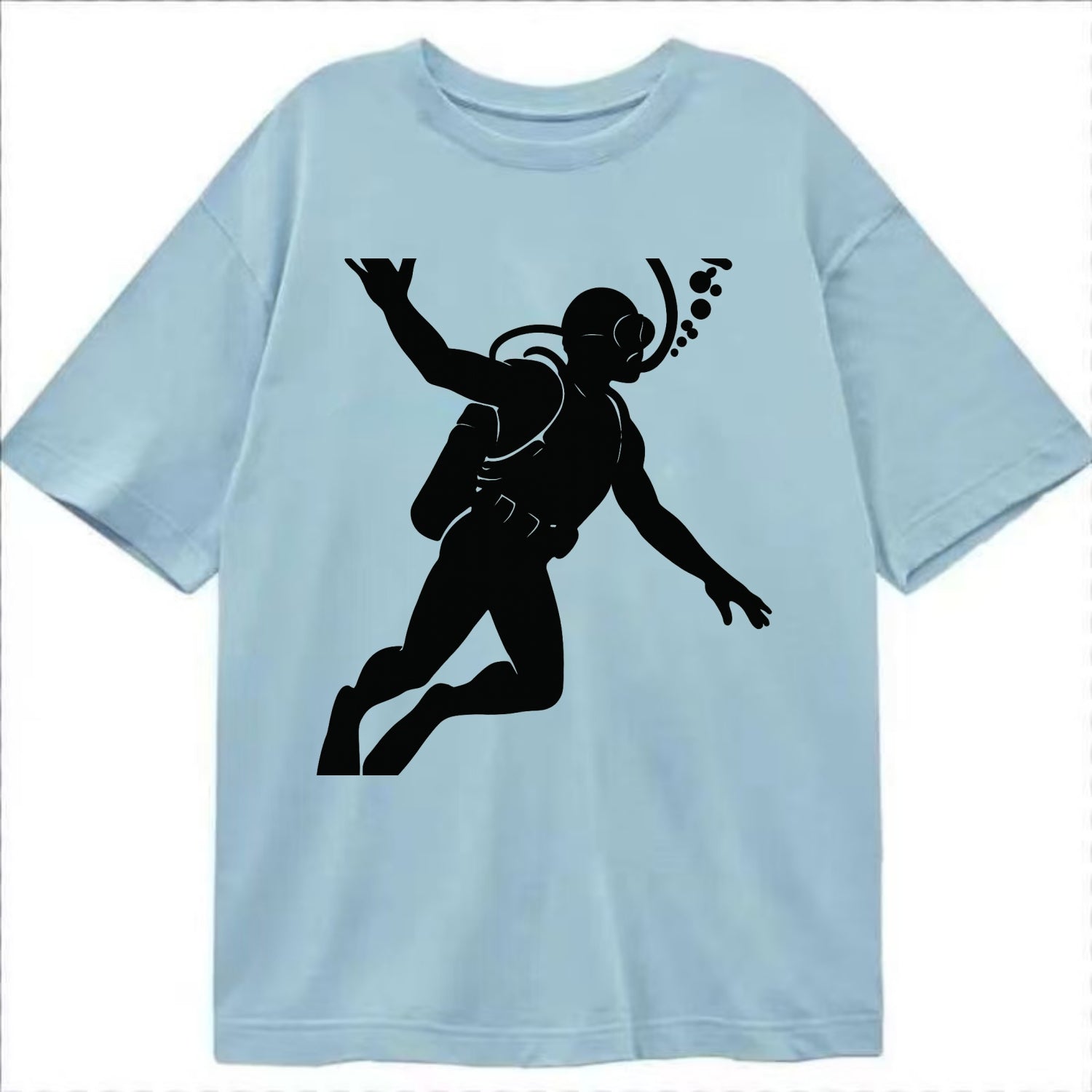Scuba diver descending with gear - Classic T-shirt - Light Blue