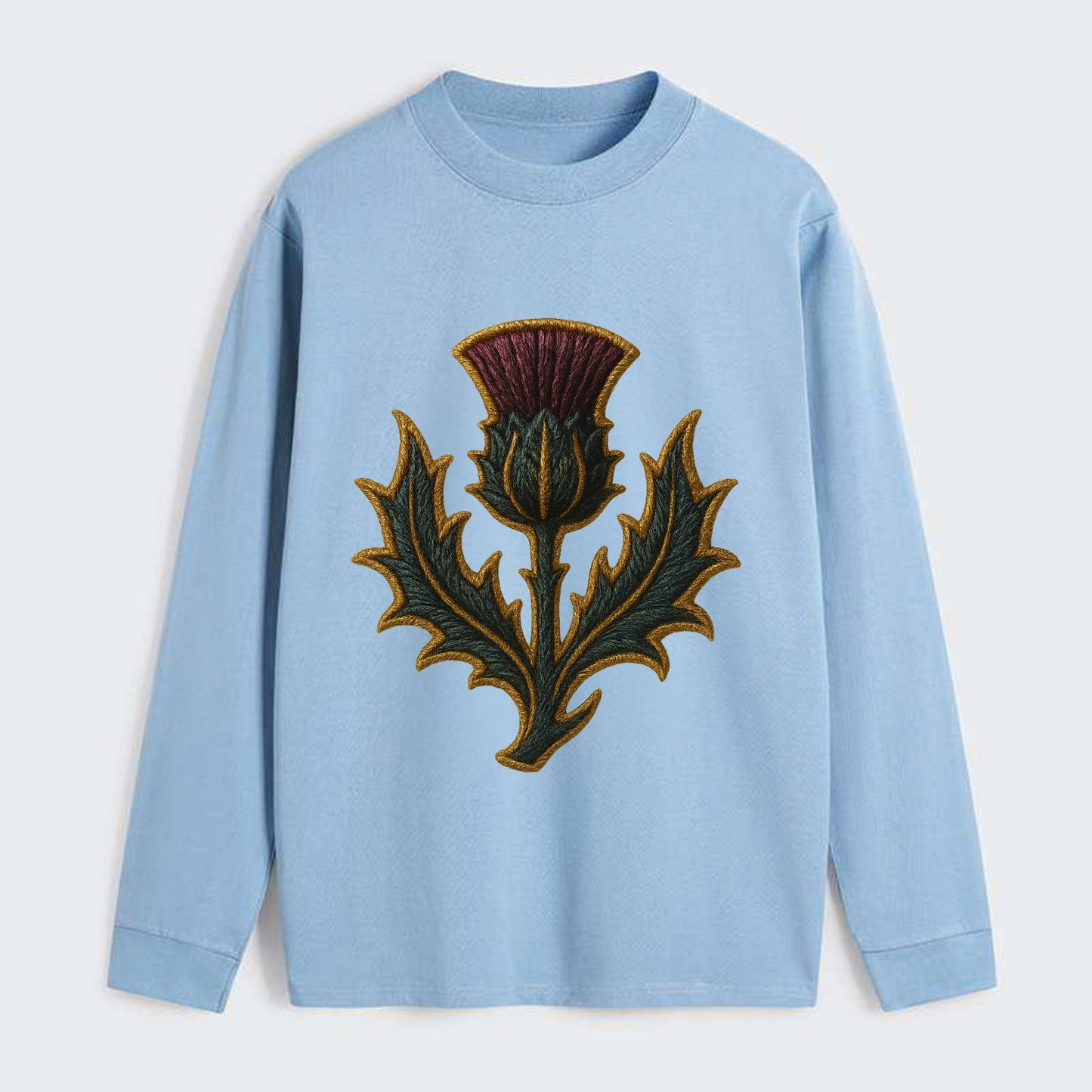 Scottish Thistle  - Classic Long Sleeve Shirt - Light Blue