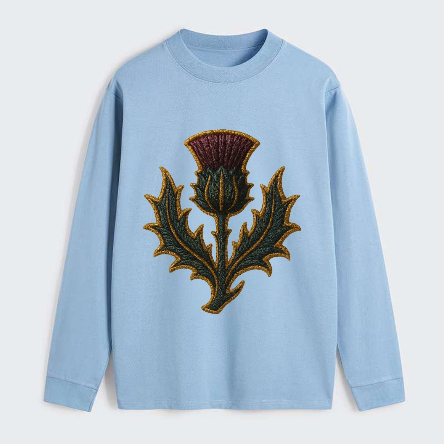 Scottish Thistle  - Classic Long Sleeve Shirt - Light Blue