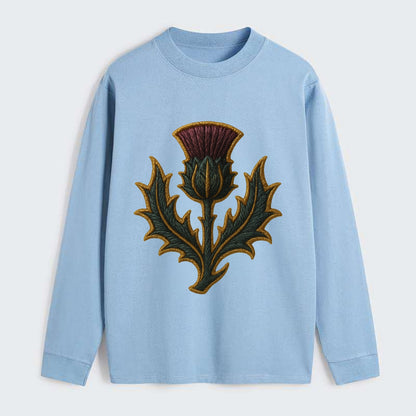 Scottish Thistle  - Classic Long Sleeve Shirt - Light Blue