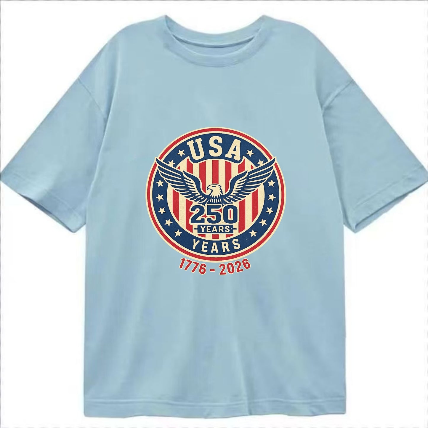 Usa 250 Years Eagle Seal - Classic T-shirt - Light Blue