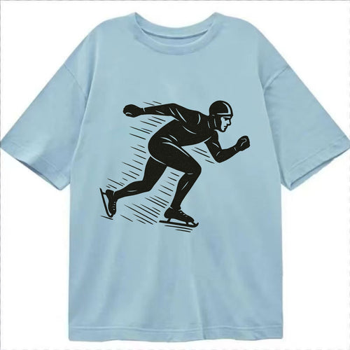 Speed skater in racing crouch - Classic T-shirt