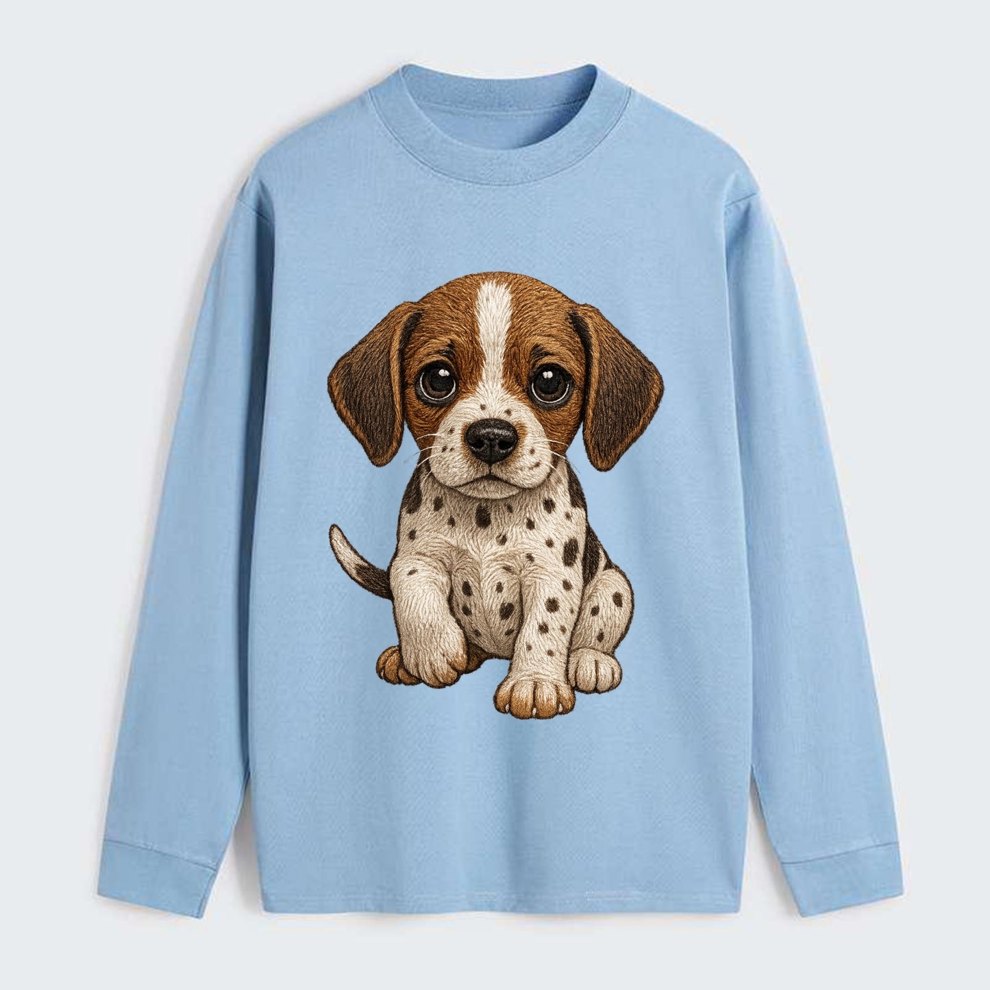 Baby Pointer Puppy - spotted coat, noble stance, alert eyes, - Classic Long Sleeve Shirt - Light Blue
