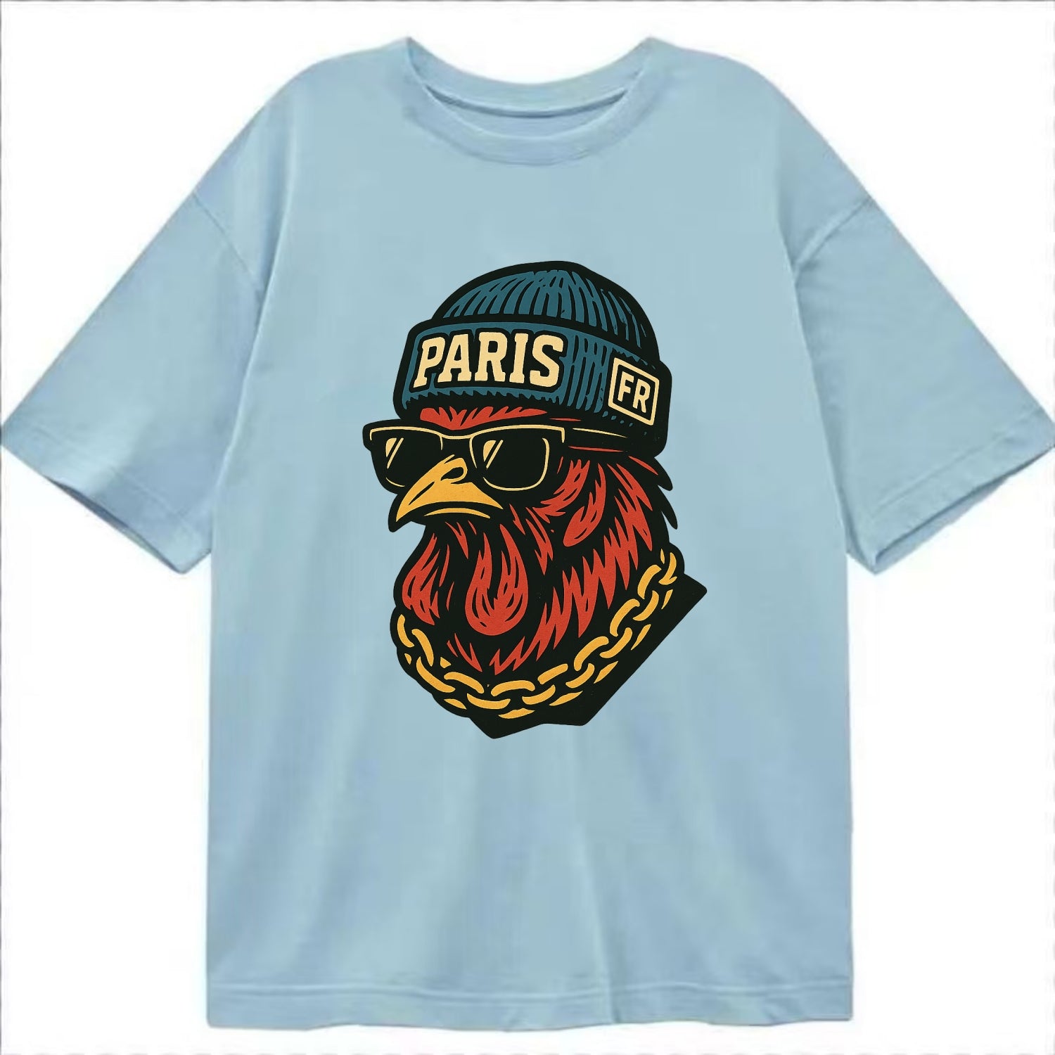 Paris Rooster - Classic T-shirt - Light Blue