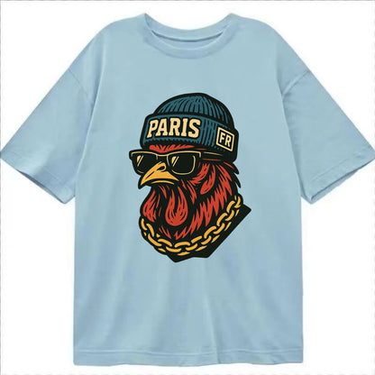 Paris Rooster - Classic T-shirt - Light Blue