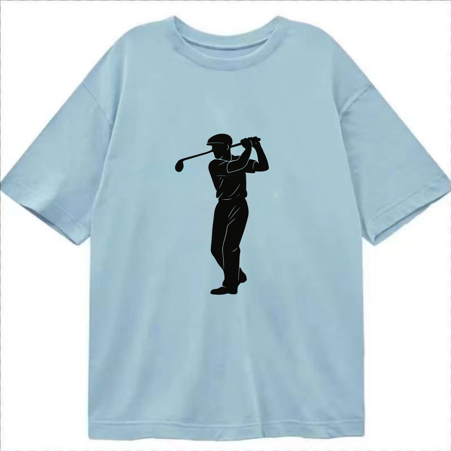 Golfer mid-swing with driver - Classic T-shirt - Light Blue