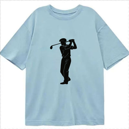 Golfer mid-swing with driver - Classic T-shirt - Light Blue