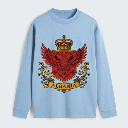Albania Heritage Badge - Classic Long Sleeve Shirt - Light Blue
