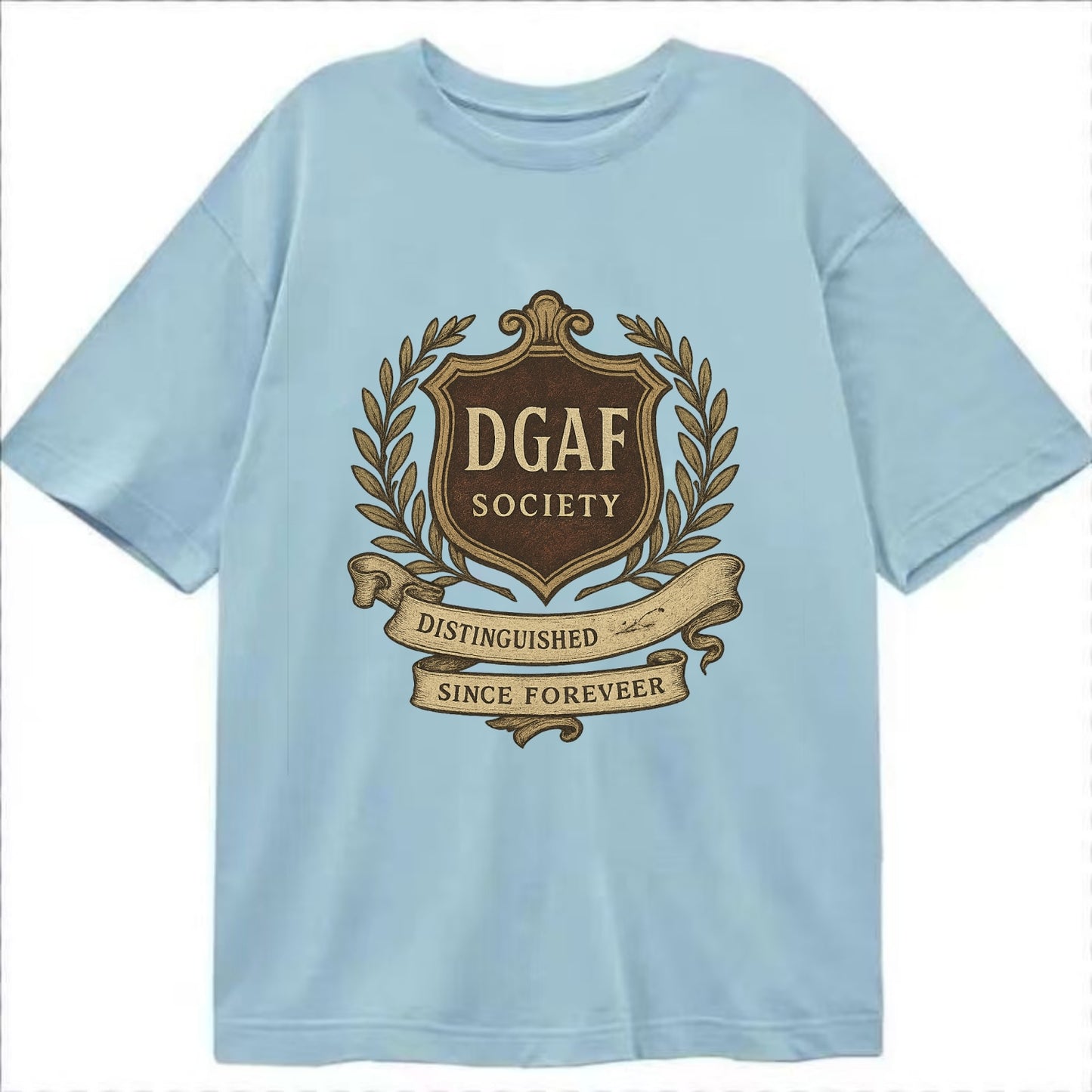 Official membership card design - "DGAF Society - Distinguished Members Since - Classic T-shirt - Light Blue