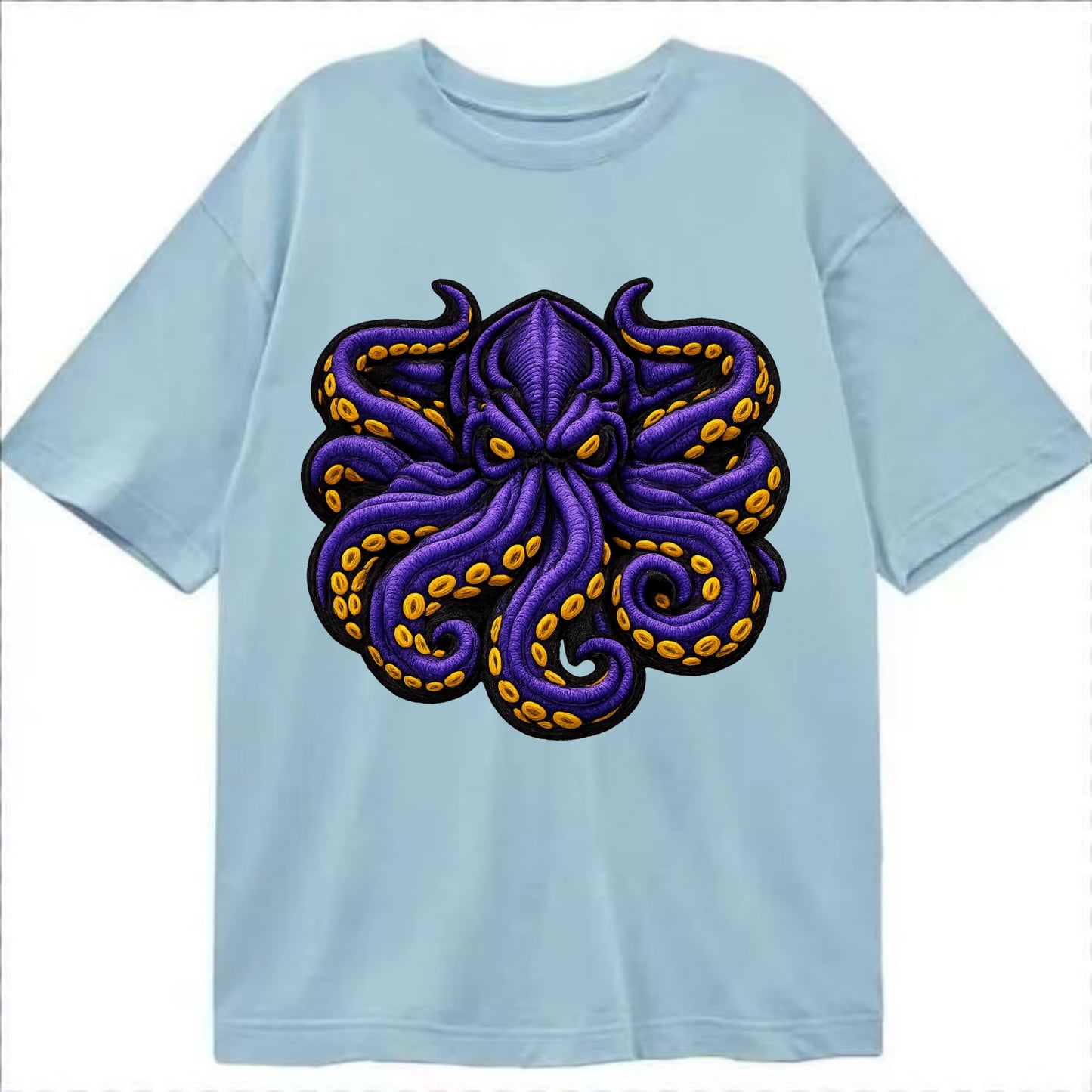KRAKEN TENTACLES - sea monster in purple and black , deep sea - Classic T-shirt - Light Blue