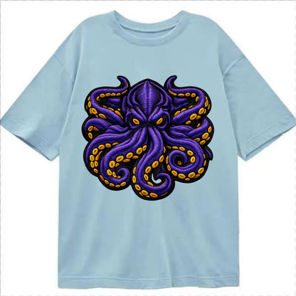 KRAKEN TENTACLES - sea monster in purple and black , deep sea - Classic T-shirt - Light Blue