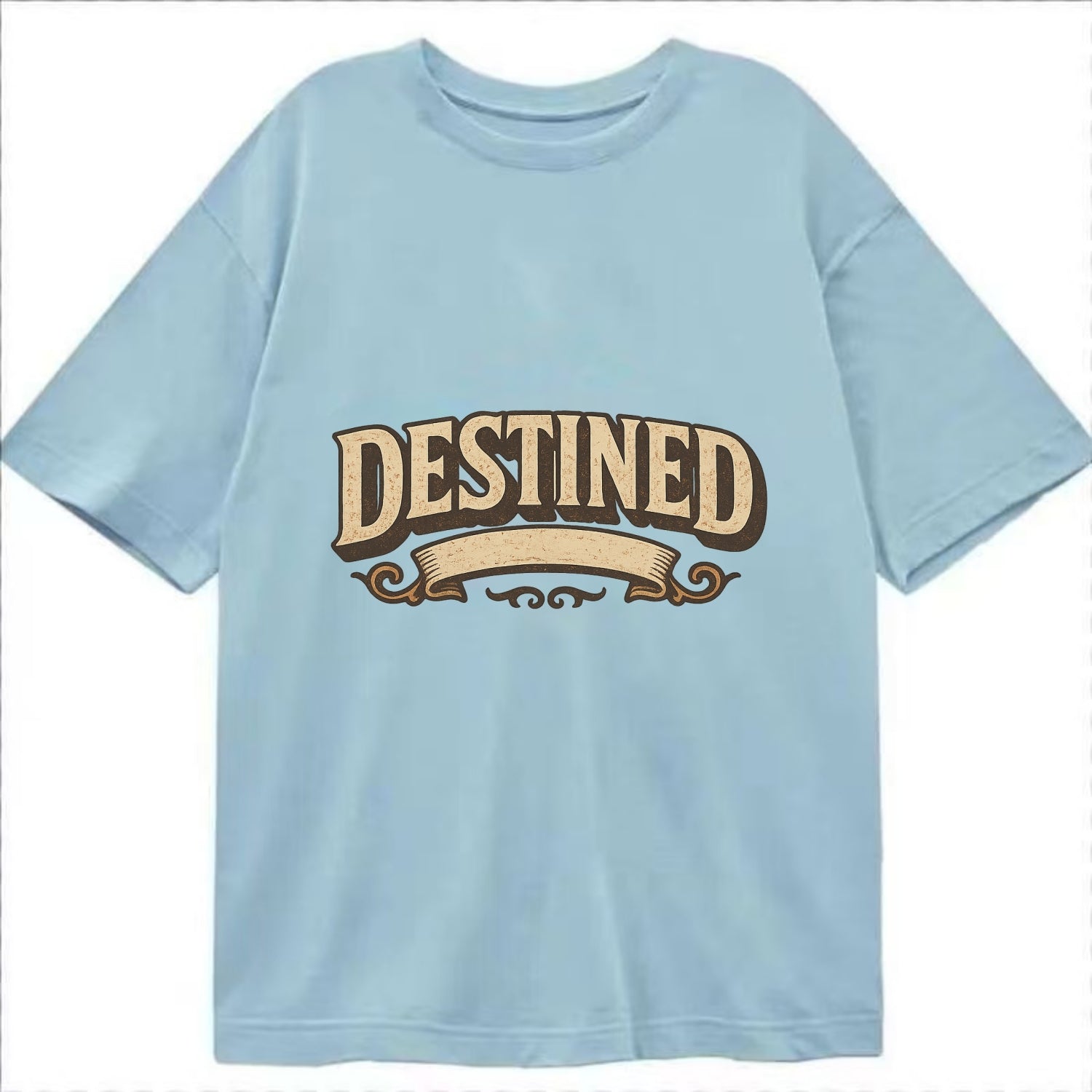 Bold typography design - "DESTINED" - fated for greatness - Classic T-shirt - Light Blue