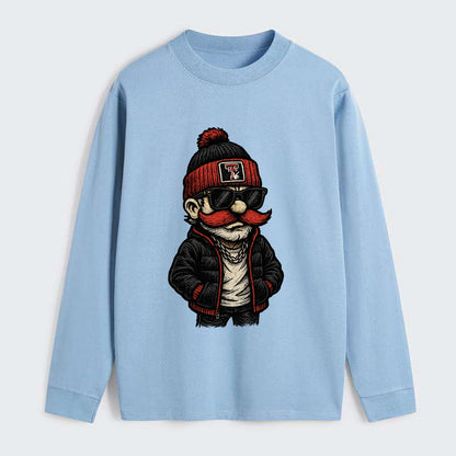 Lubbock Raider wearing Texas Tech beanie with guns up patch - Classic Long Sleeve Shirt - Light Blue