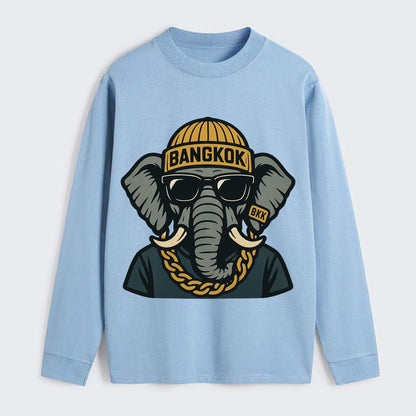 Bangkok Elephant - Classic Long Sleeve Shirt - Light Blue
