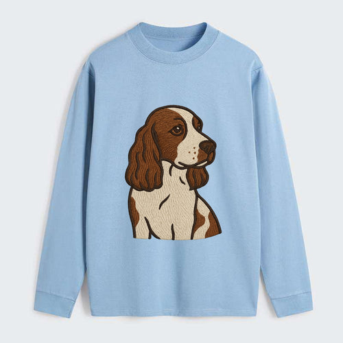 English Cocker Spaniel - Liver and white embroidered design - Classic Long Sleeve Shirt