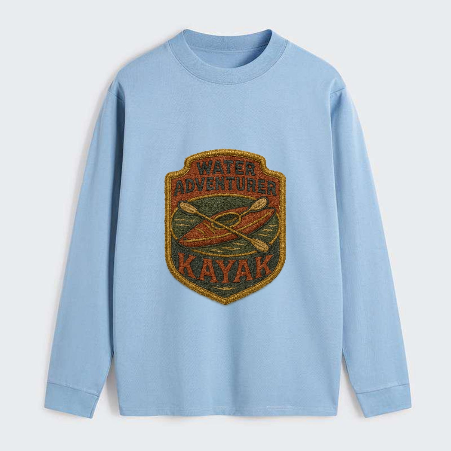 Kayak with paddle - water adventurer - Classic Long Sleeve Shirt - Light Blue