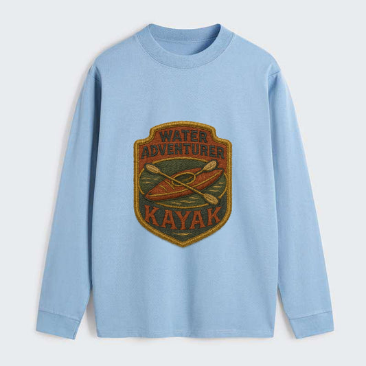 Kayak with paddle - water adventurer - Classic Long Sleeve Shirt - Light Blue