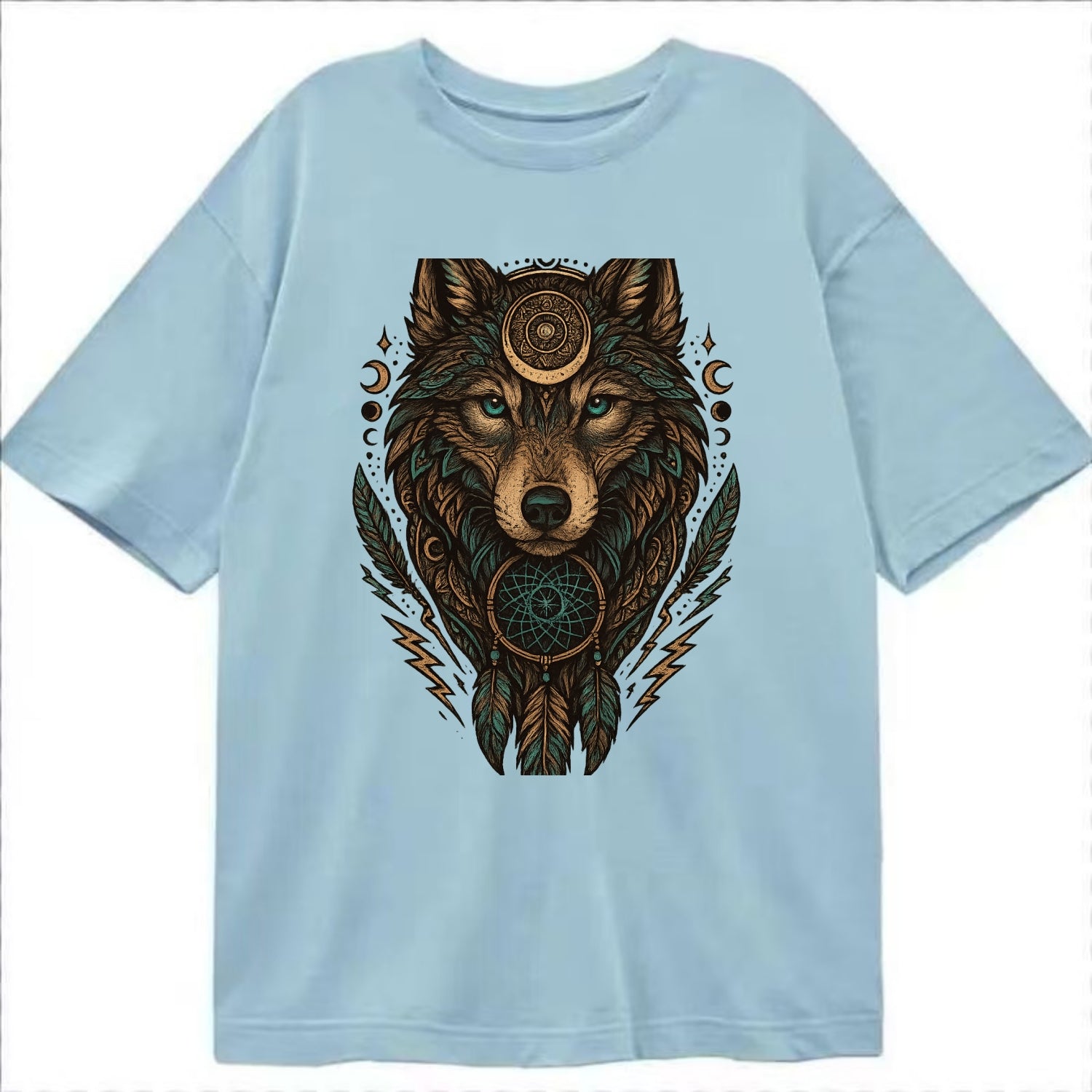Storm Wolf Thunder  - Classic T-shirt - Light Blue