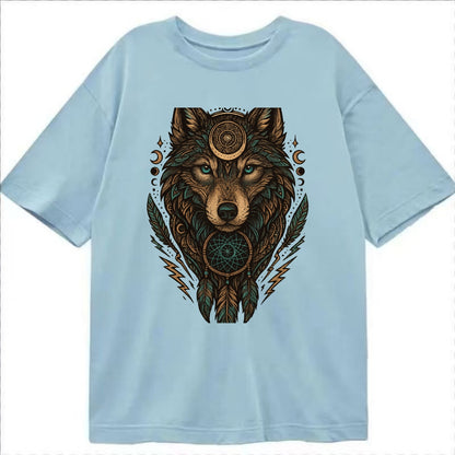 Storm Wolf Thunder  - Classic T-shirt - Light Blue