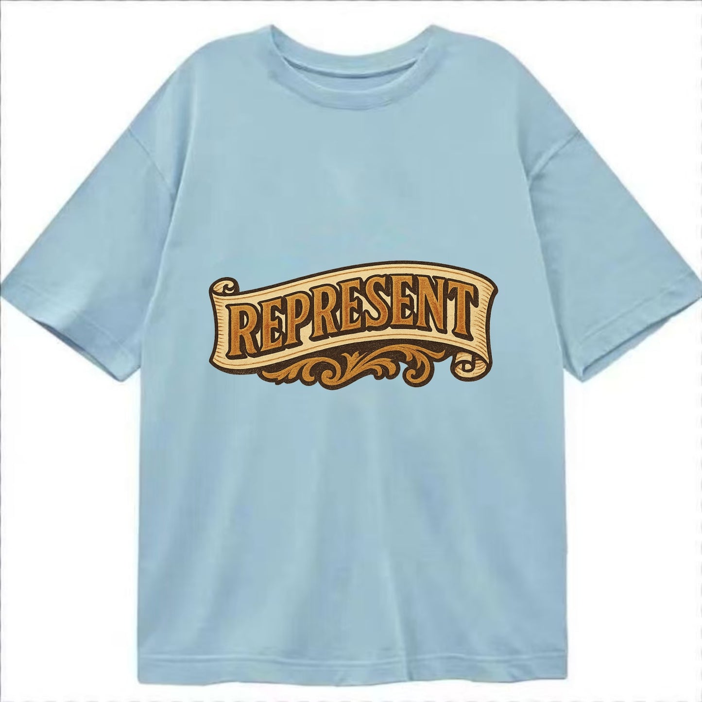 Bold typography design - "REPRESENT" - showing where you from - Classic T-shirt - Light Blue