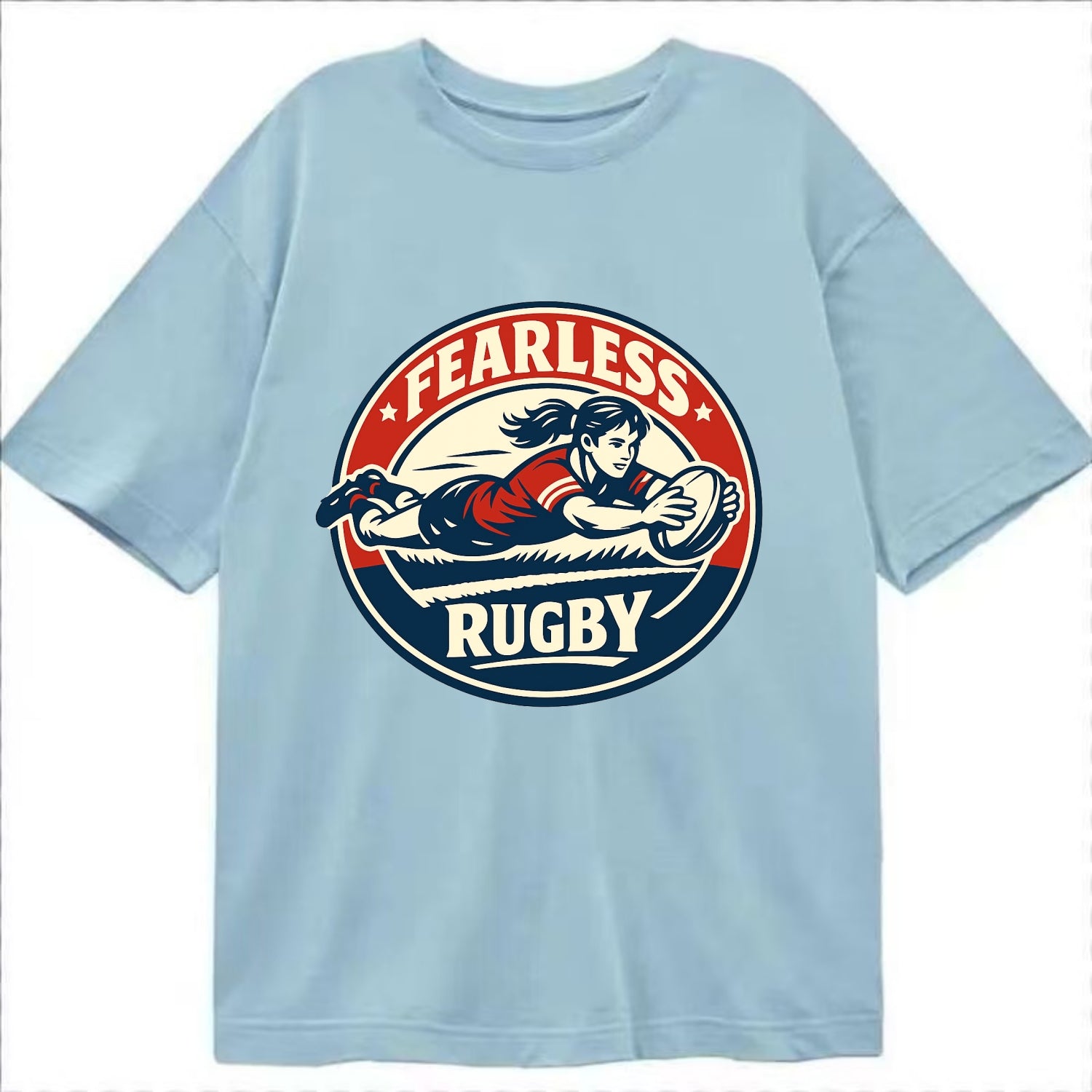 Fearless Try Scorer Emblem - Classic T-shirt - Light Blue