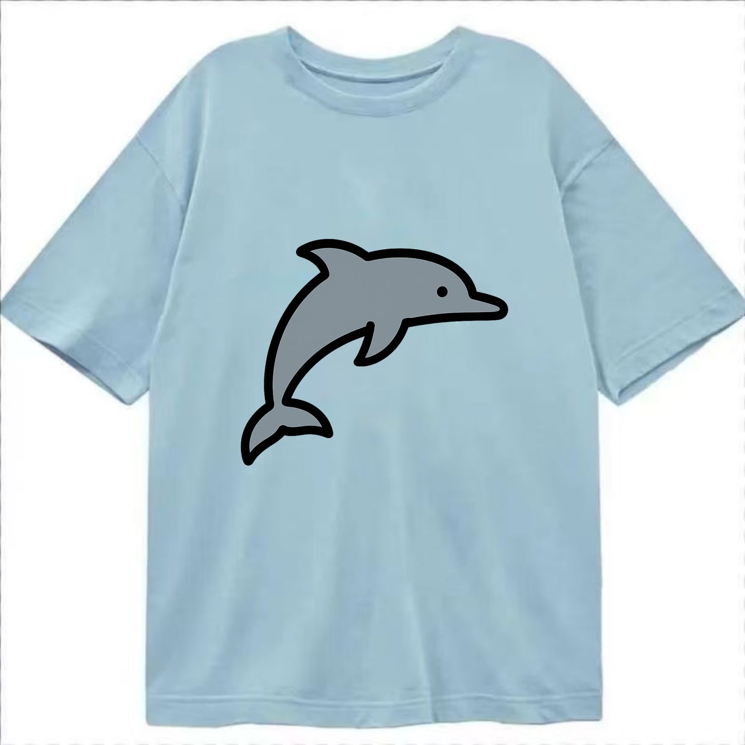 Bottlenose Dolphin - Gray jumping pose flat side profile - Classic T-shirt - Light Blue