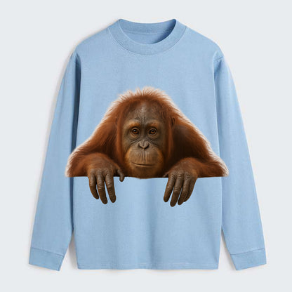 Orangutan  - Classic Long Sleeve Shirt - Light Blue