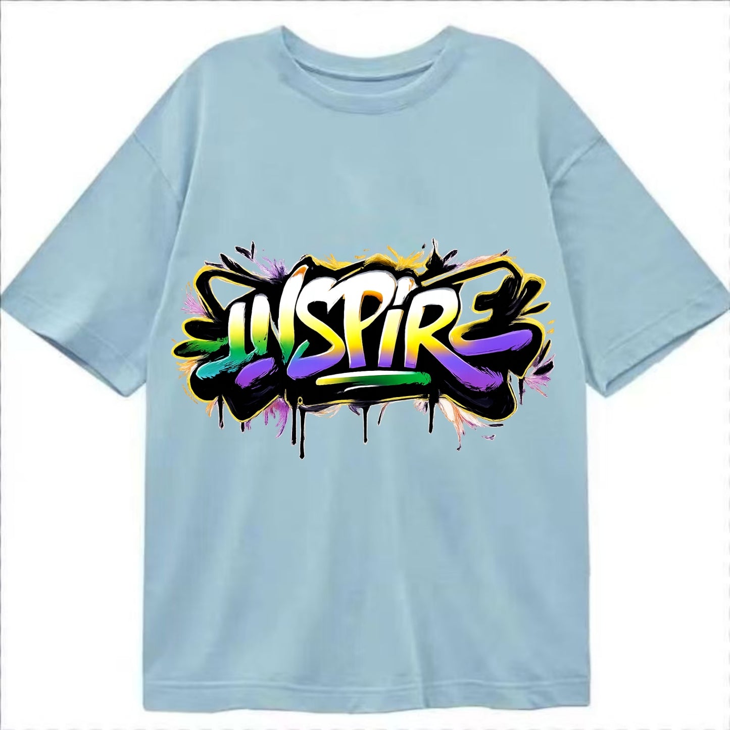 Bold typography design - "INSPIRE" - motivating others, being the spark - Classic T-shirt - Light Blue