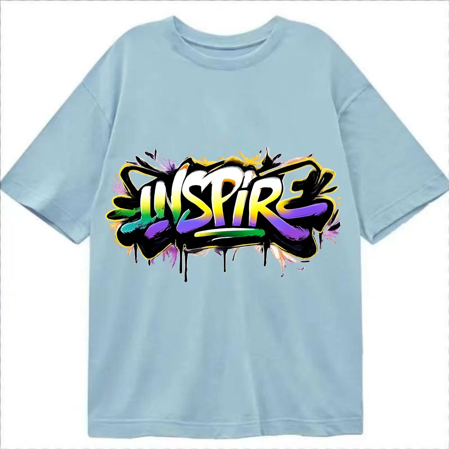 Bold typography design - "INSPIRE" - motivating others, being the spark - Classic T-shirt - Light Blue
