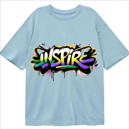 Bold typography design - "INSPIRE" - motivating others, being the spark - Classic T-shirt - Light Blue