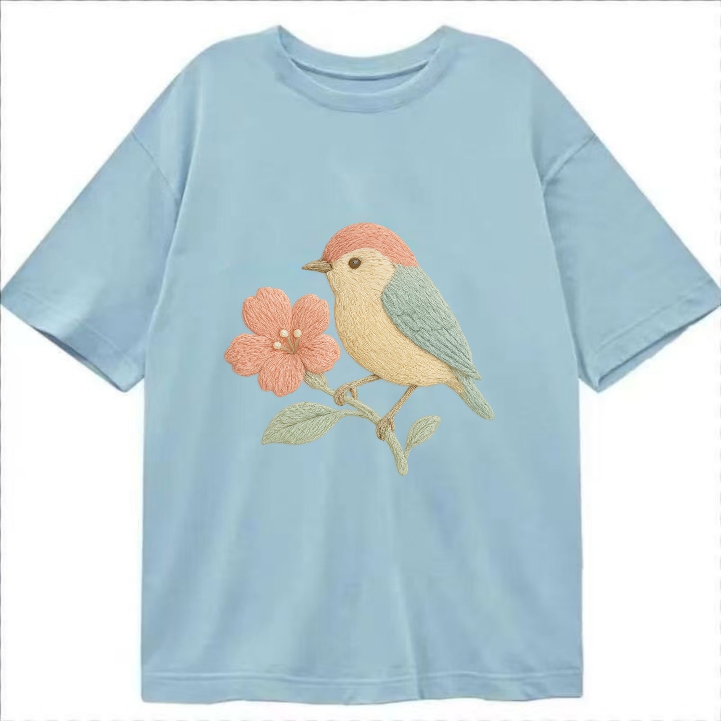 Peach Flowerpecker - Classic T-shirt - Light Blue