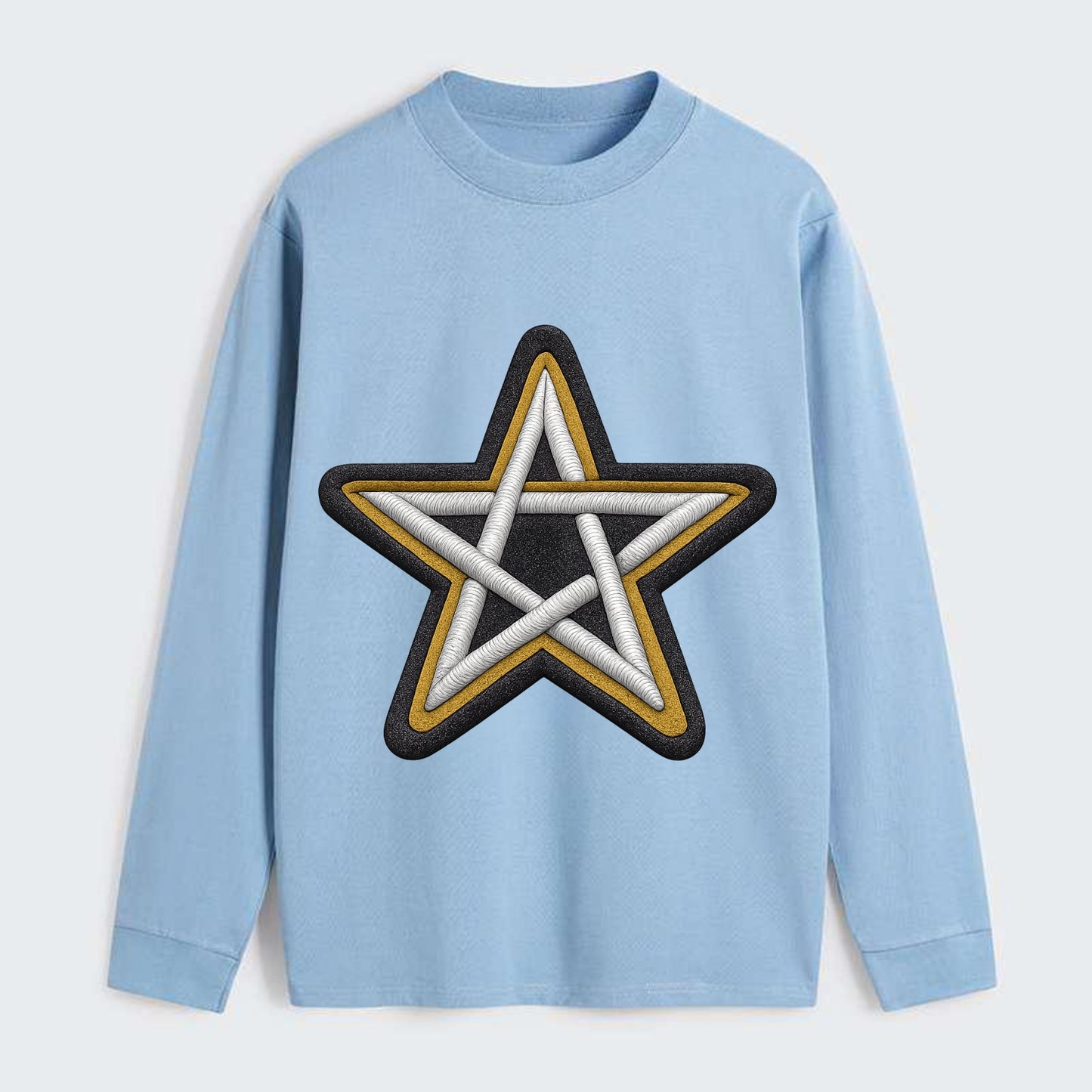 PENTAGRAM STAR - five point star in silver , protection - Classic Long Sleeve Shirt - Light Blue