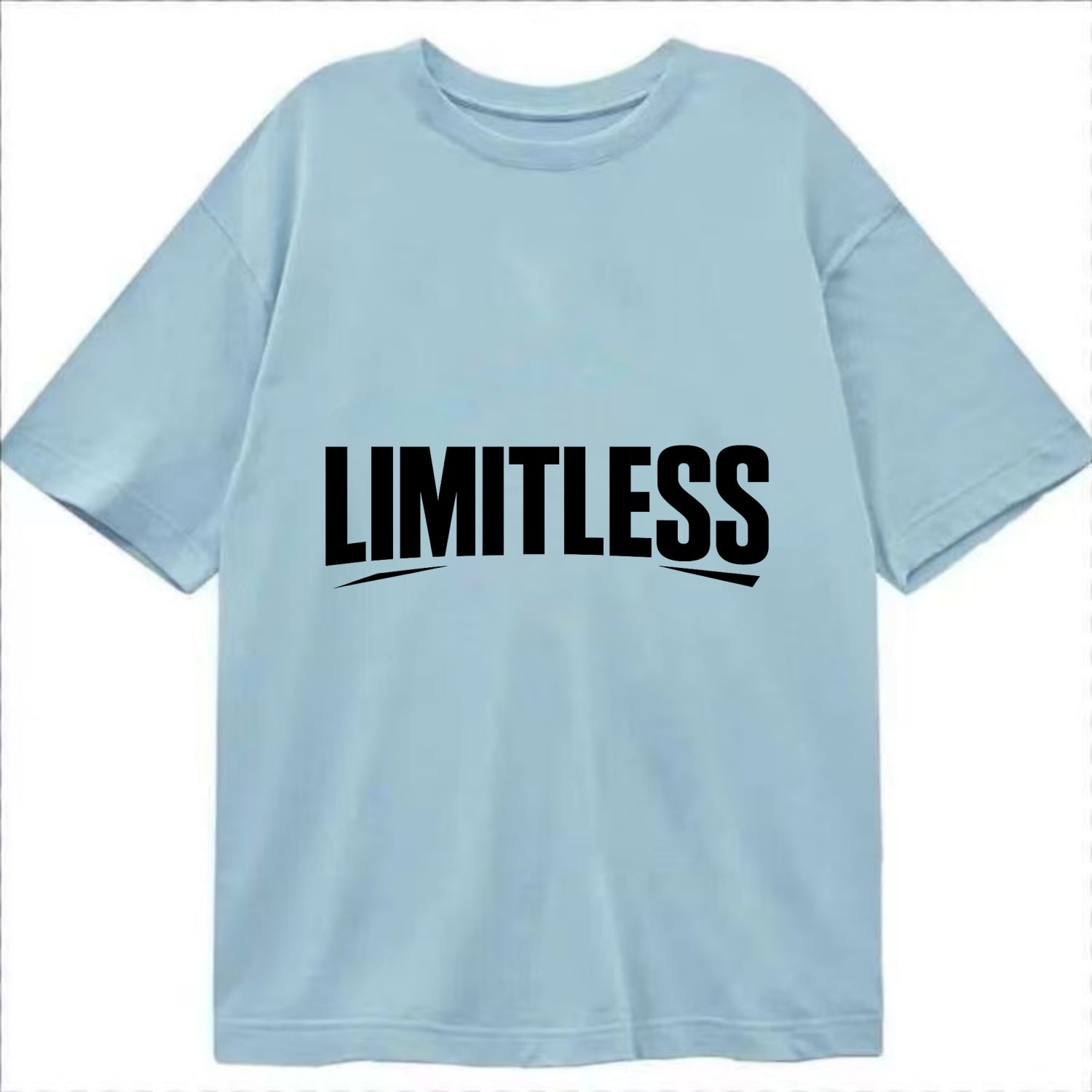 Bold typography design - "LIMITLESS" - no boundaries, infinite potential - Classic T-shirt - Light Blue