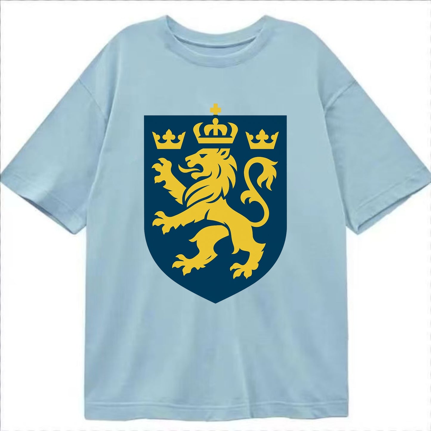 Sweden Three Crowns Emblem  - Classic T-shirt - Light Blue