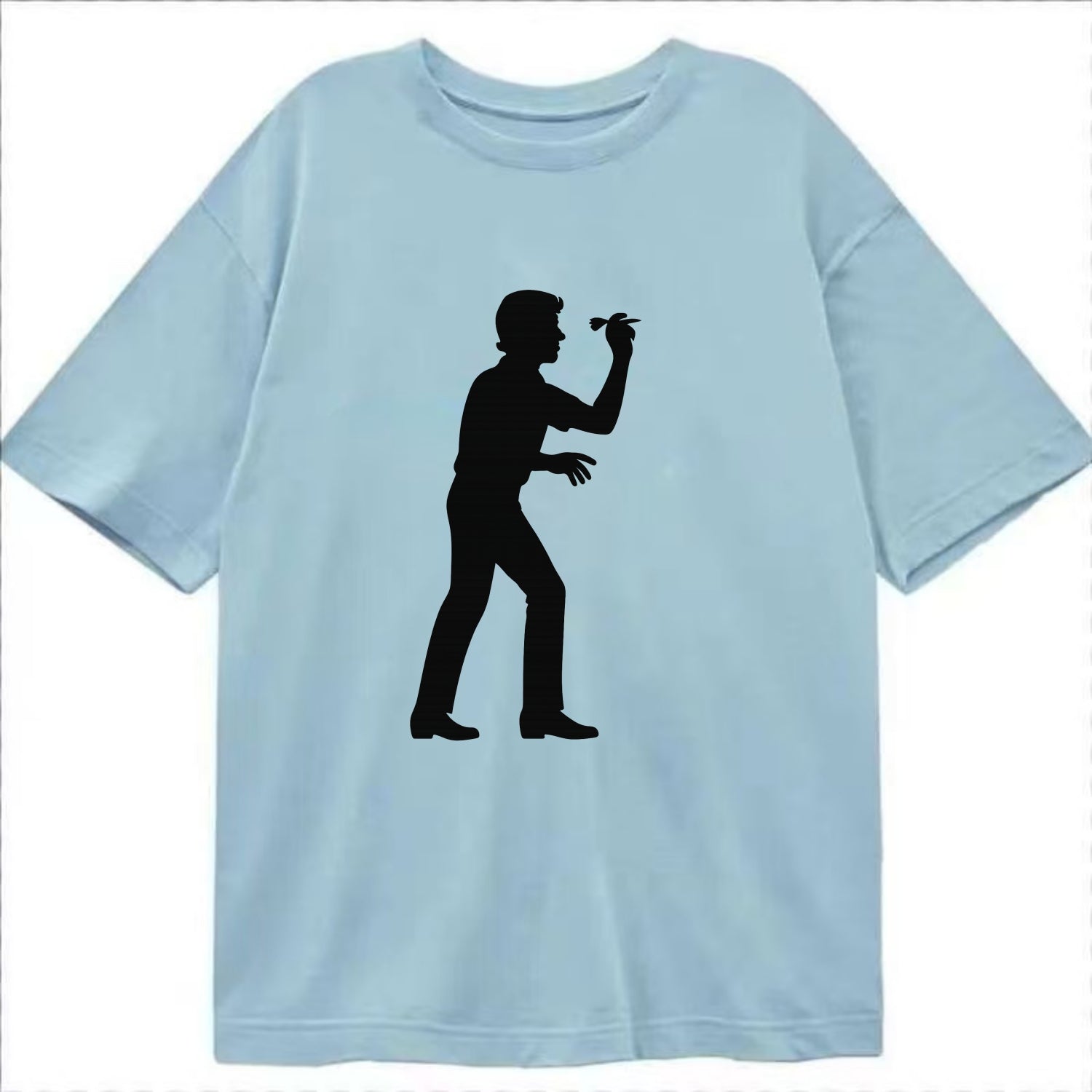 Darts player in throwing stance - Classic T-shirt - Light Blue