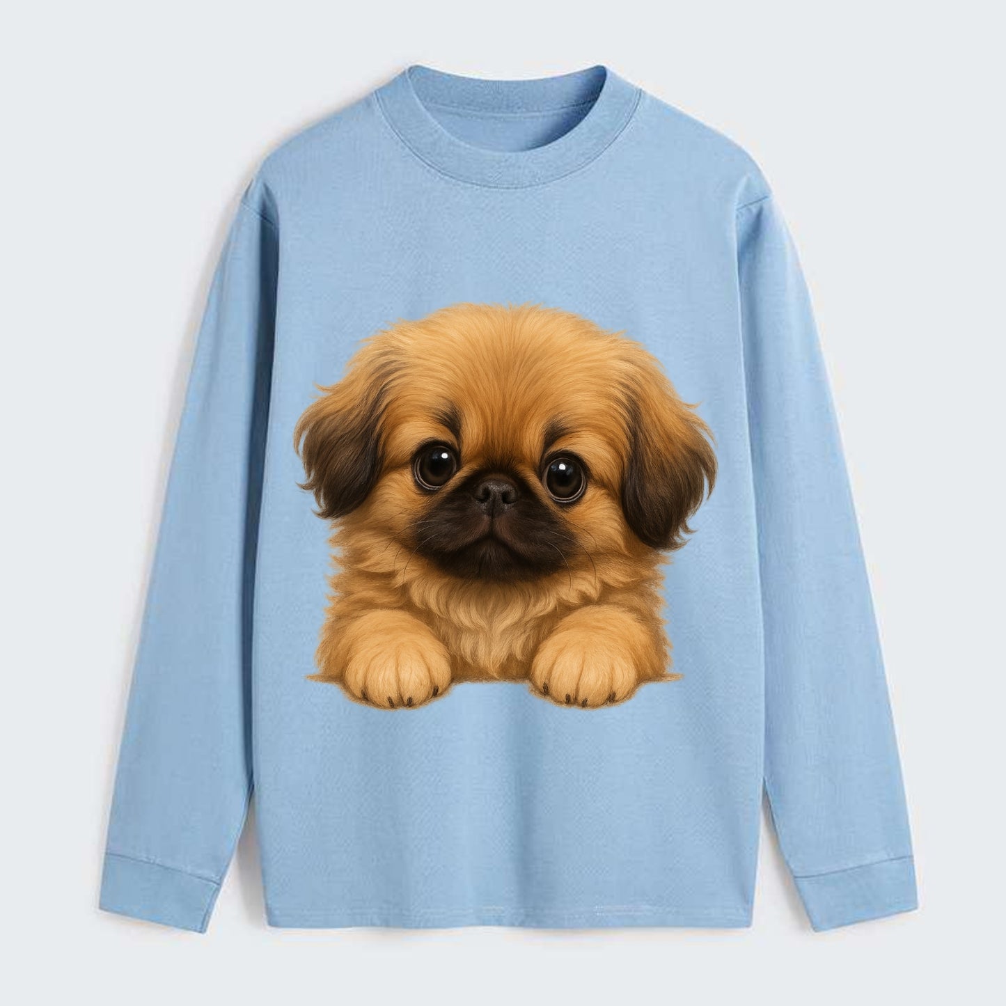 Pekingese  - Classic Long Sleeve Shirt - Light Blue