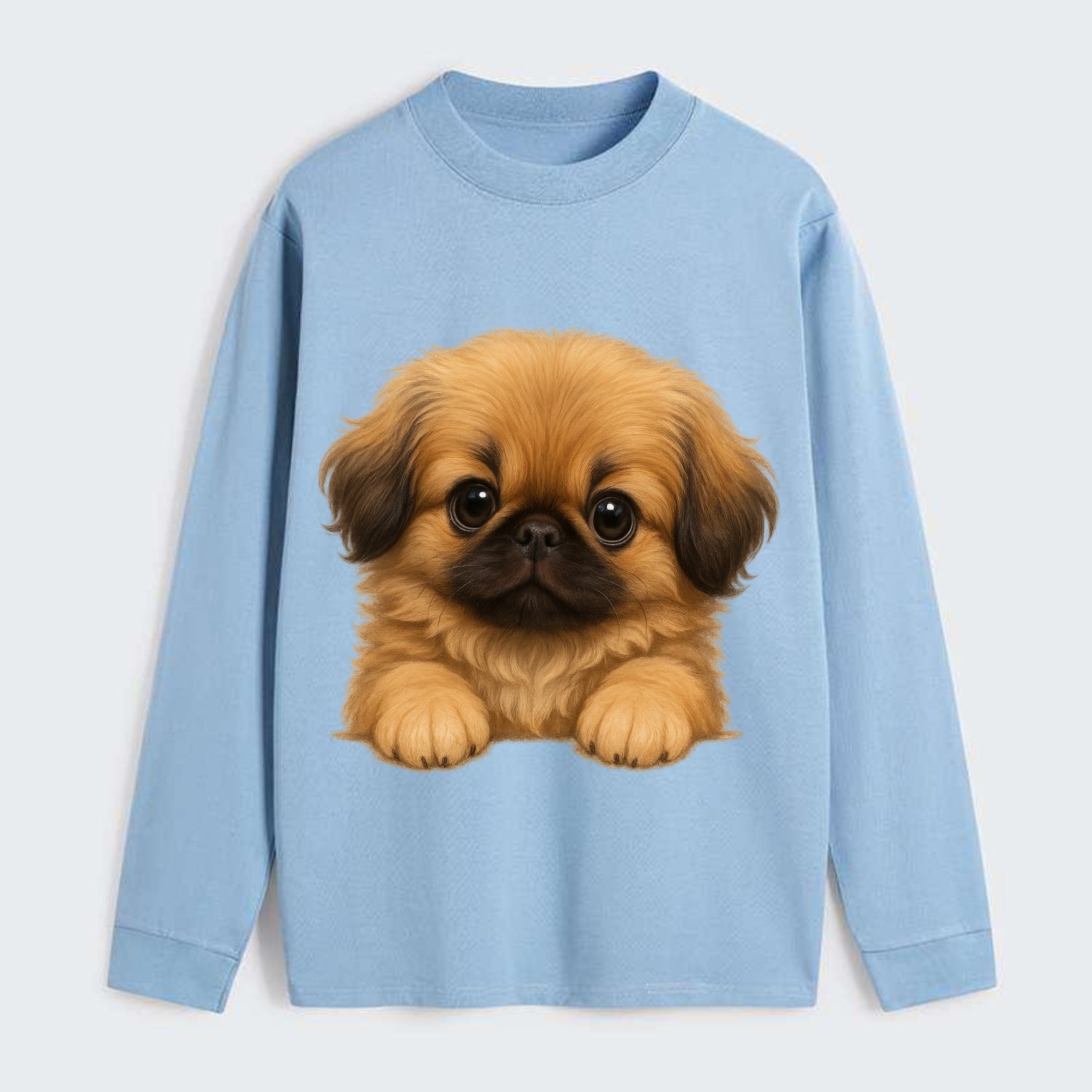 Pekingese  - Classic Long Sleeve Shirt - Light Blue