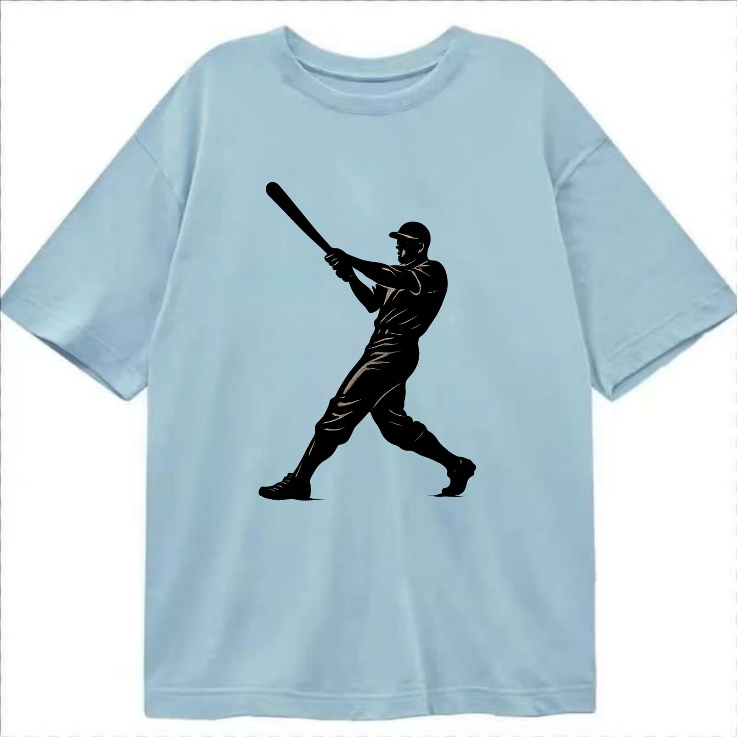 Baseball batter in full swing - Classic T-shirt - Light Blue