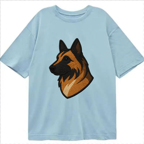 Belgian Tervuren - Fawn with black overlay embroidered design - Classic T-shirt
