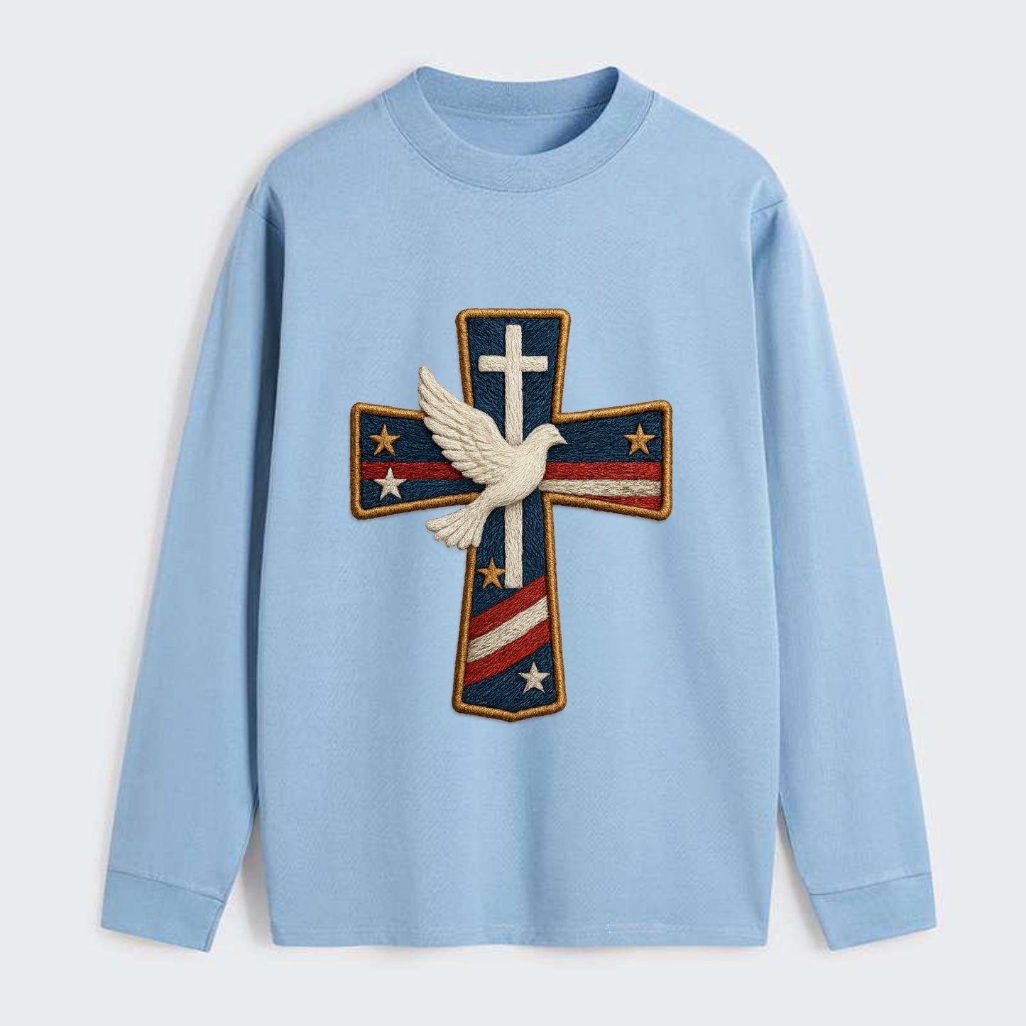 Dove and Cross  - Classic Long Sleeve Shirt - Light Blue