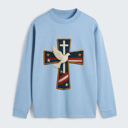 Dove and Cross  - Classic Long Sleeve Shirt - Light Blue