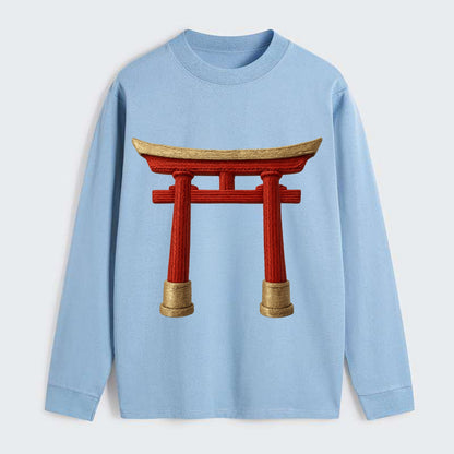 Japanese Torii Gate  - Classic Long Sleeve Shirt - Light Blue