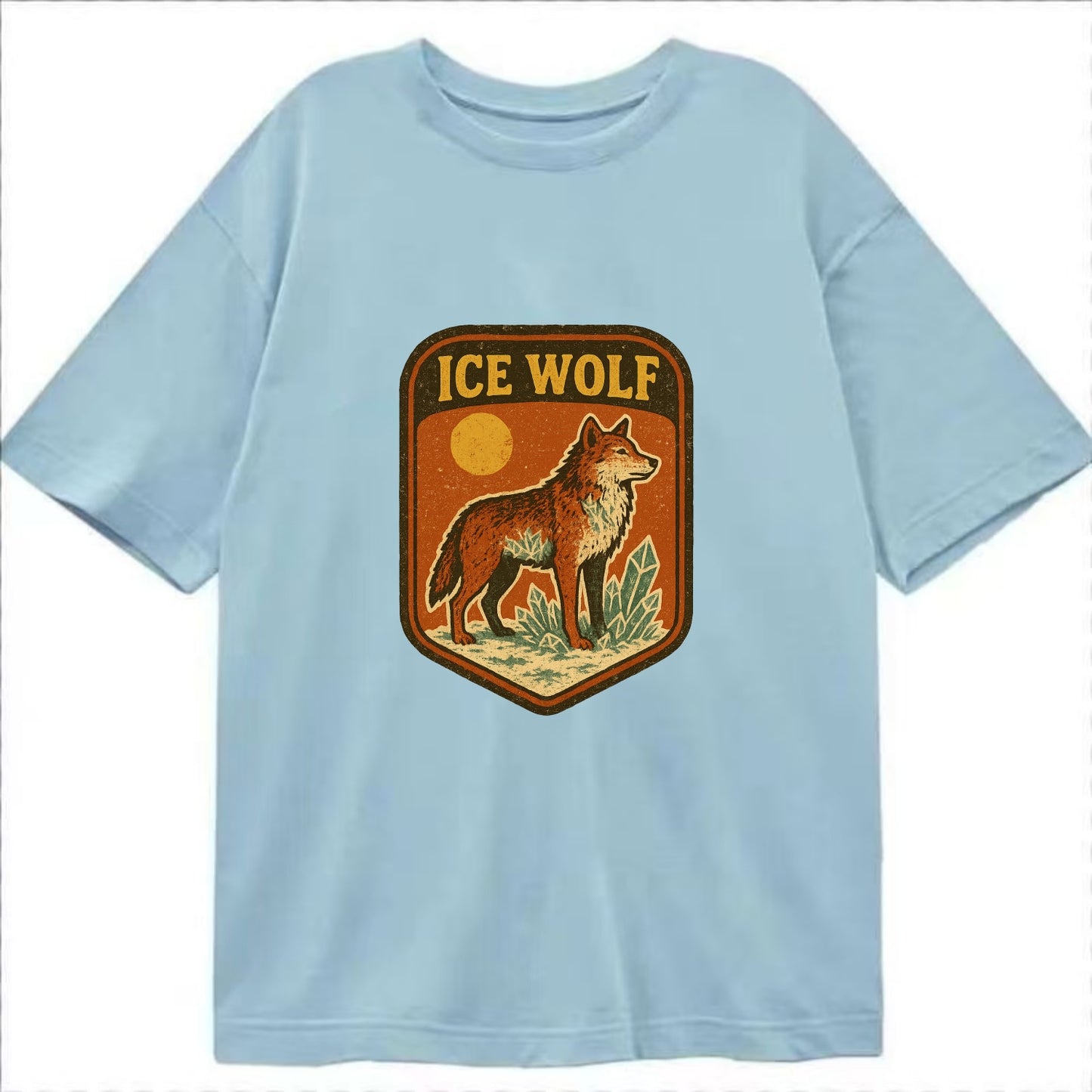 Ice Wolf Crystal  - Classic T-shirt - Light Blue