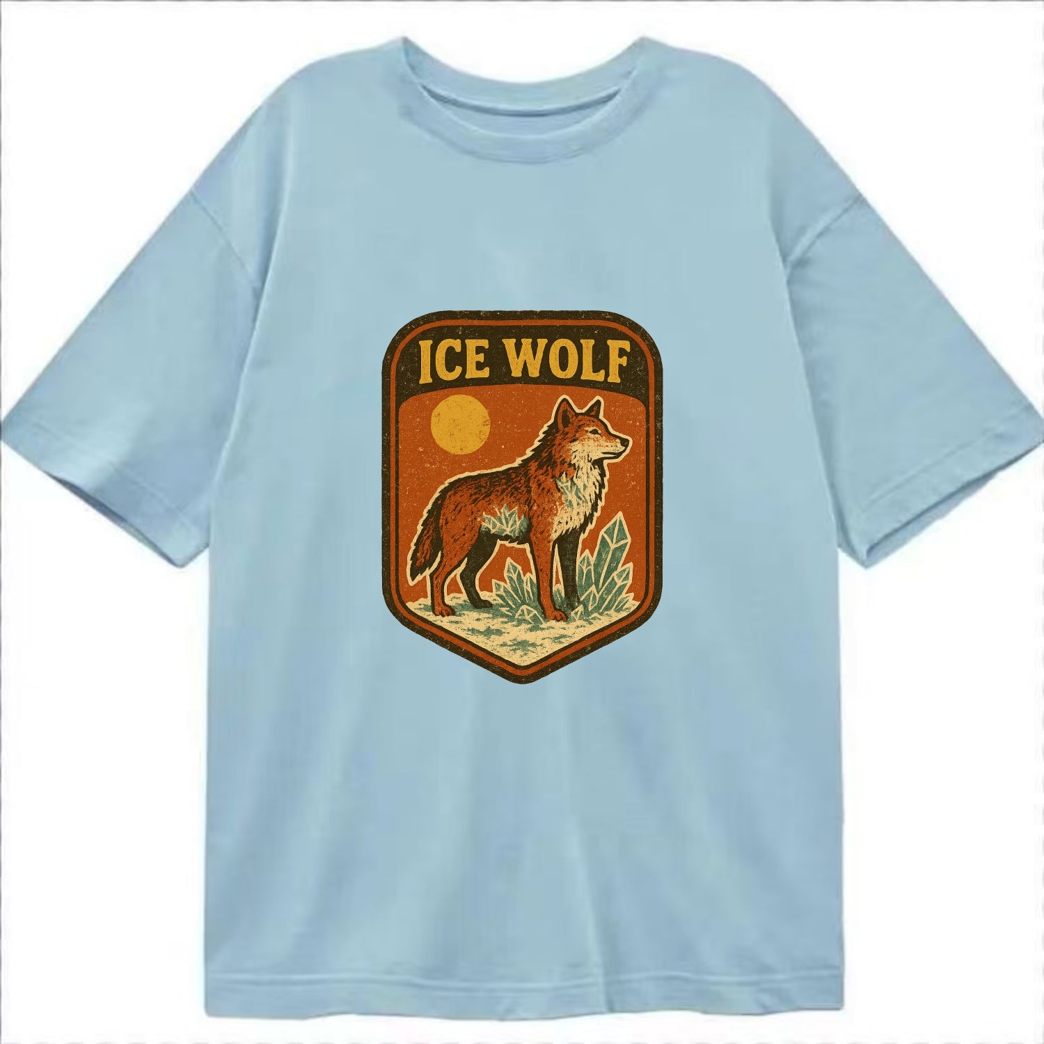Ice Wolf Crystal  - Classic T-shirt - Light Blue