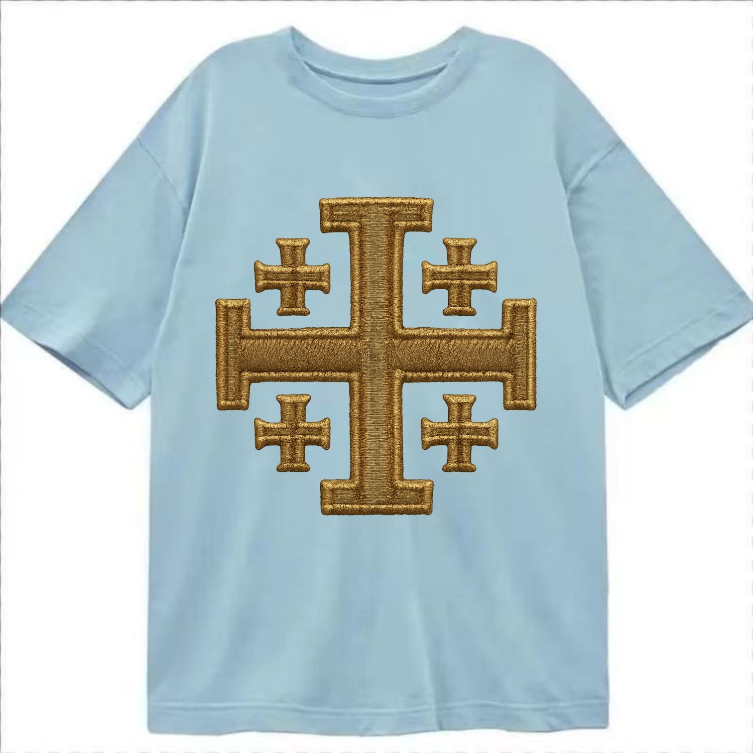 Jerusalem Cross  - Classic T-shirt - Light Blue