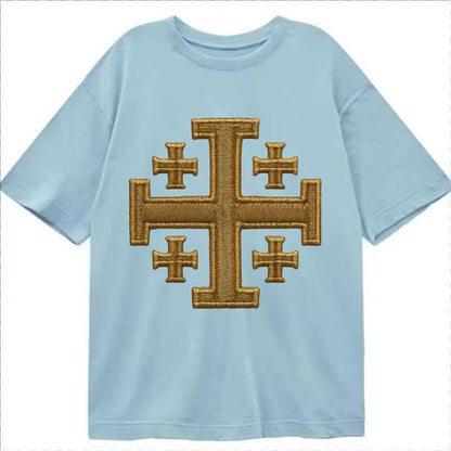Jerusalem Cross  - Classic T-shirt - Light Blue