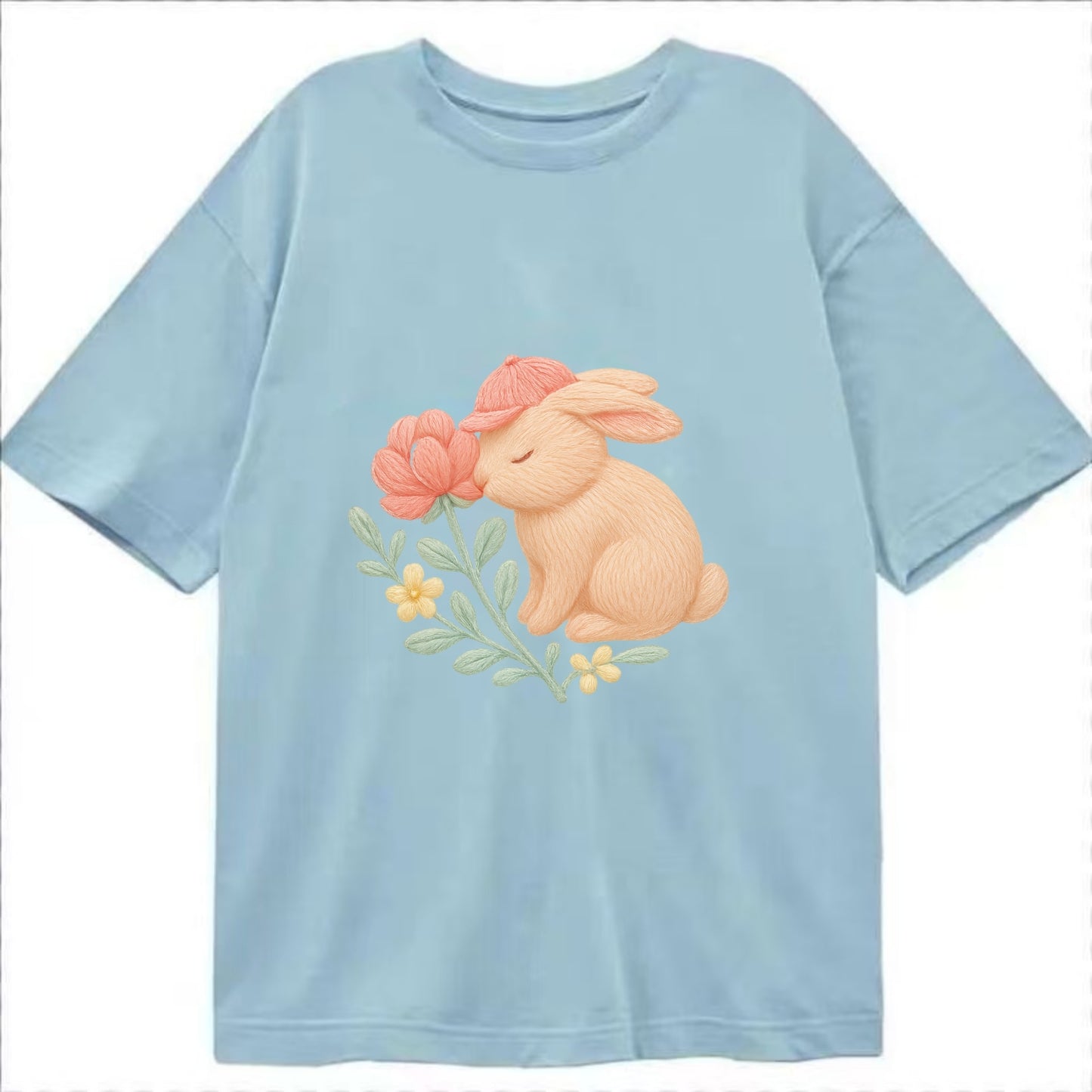 Peach Bunny - Classic T-shirt - Light Blue